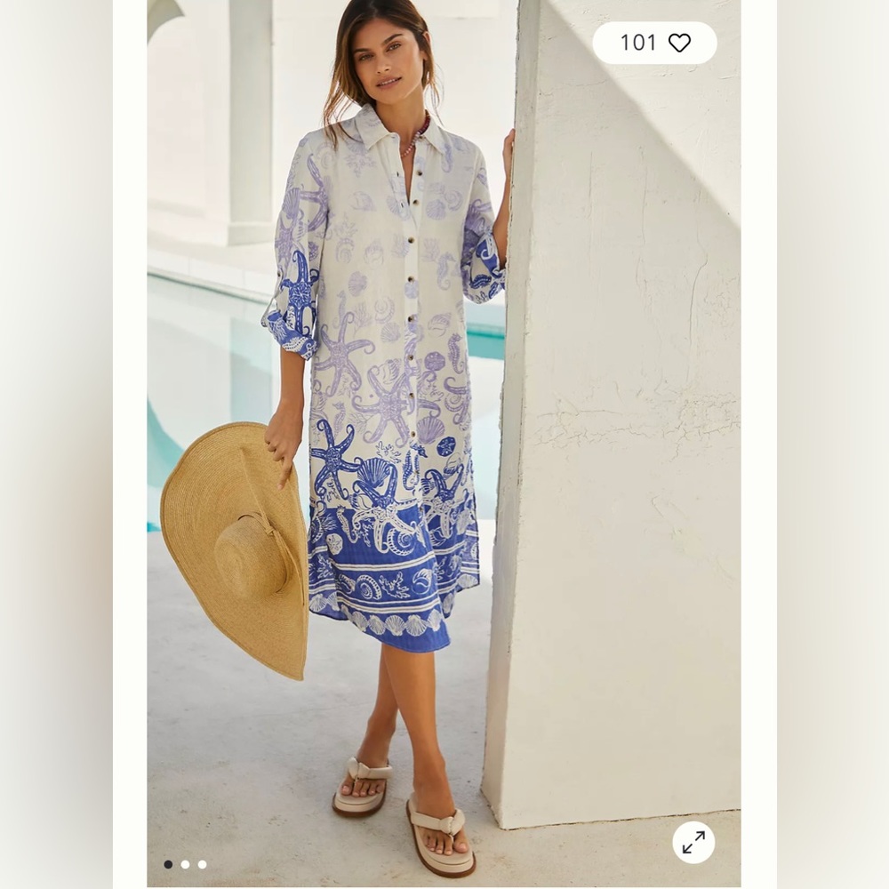 NWT Anthropologie Printed shirtdress size XS